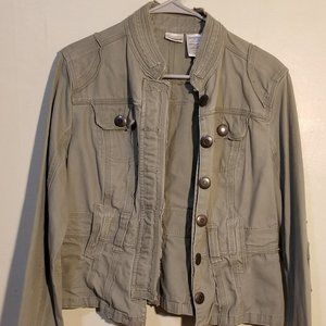 Junior's XL No Boundaries Olive Canvas Jacket Women's Youth Clothing